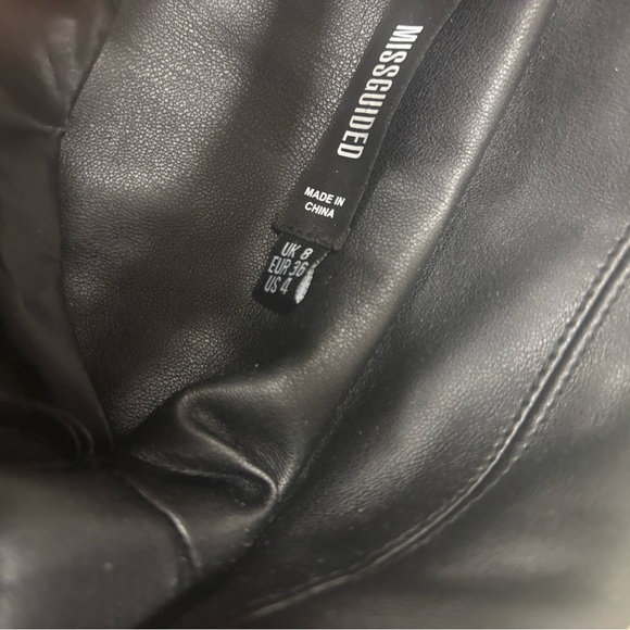 Missguided Black Leather Outerwear - Picture 2 of 3